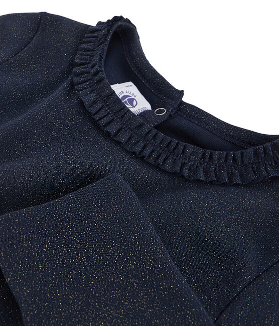 Meisjet tee-shirtmet lange mouwen en milleraies strepen blauw SMOKING/geel OR