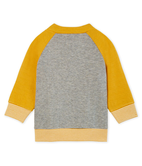 Cardigan zippé bébé garçon en tubique gris SUBWAY/jaune BOUDOR CN