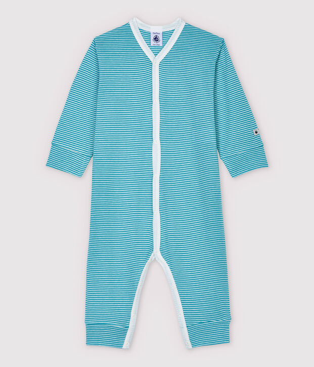 Gestreepte pyjama van katoen en lyocell blauw/wit