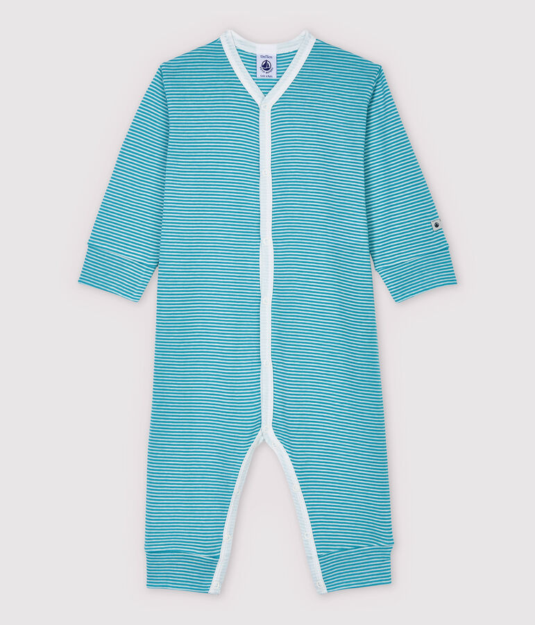 Gestreepte pyjama van katoen en lyocell blauw/wit