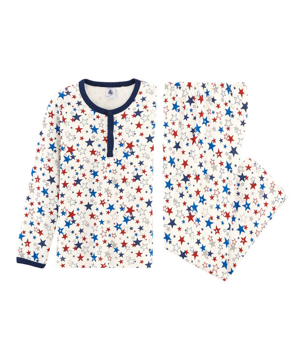 Jongenspyjama in tubic wit/multicouleur