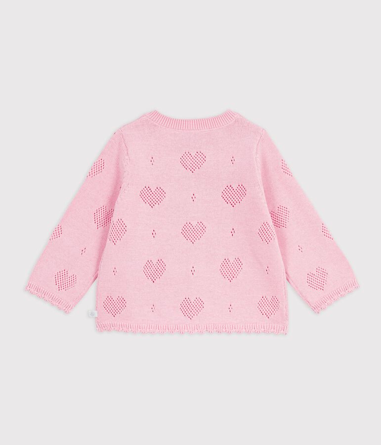 Katoenen babyvestje met hartjesmotief roze
