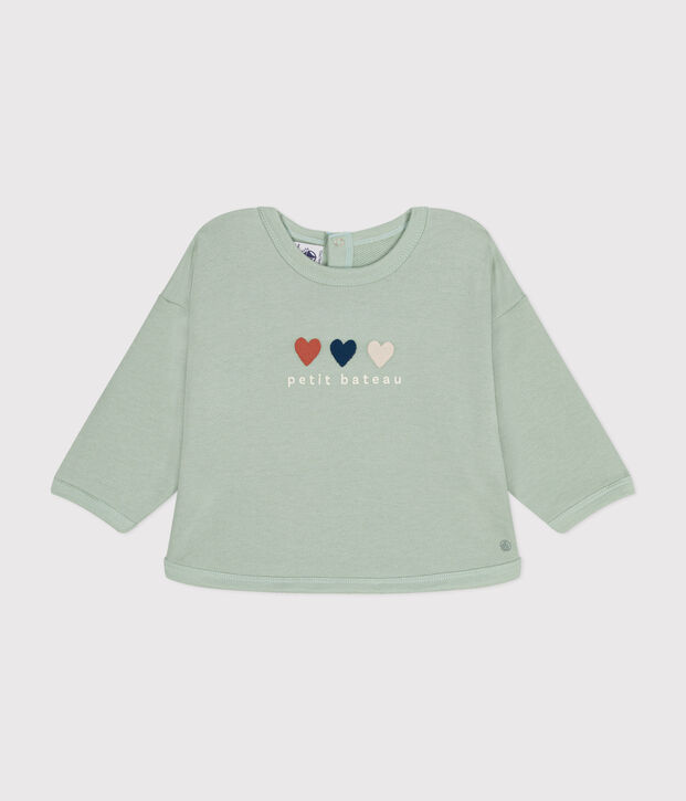 Sweatshirt en molleton b&eacute;b&eacute; vert