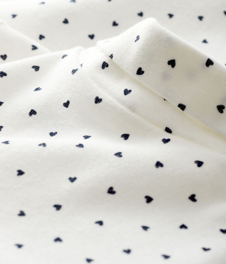 Babybody met lange mouwen en rolkraag wit/blauw