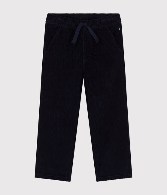 Fluwelen rechte broek voor jongens blauw SMOKING