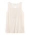Tanktop voor vrouwen van geïriseerd linnen wit MARSHMALLOW/roze COPPER
