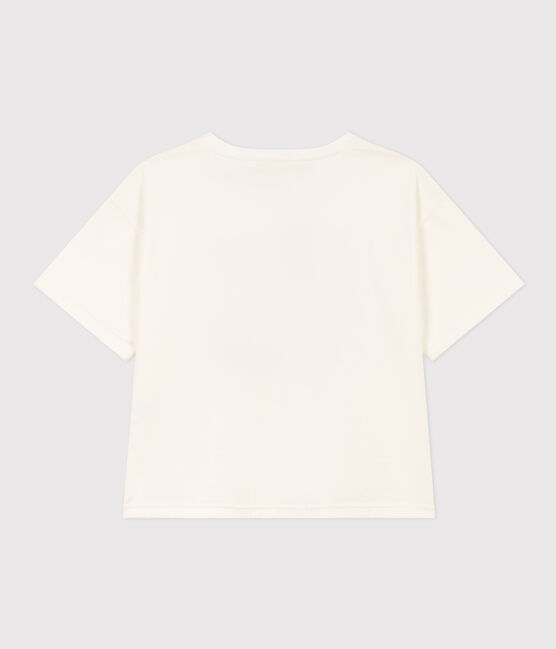 LE BOXY, katoenen T-shirt voor dames wit MARSHMALLOW