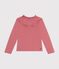 T-shirt met lange mouwen van ribstof voor meisjes roze ROSEWOOD