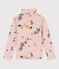 Sous-pull imprimé fleuri en coton enfant fille rose SALINE/blanc MULTICO