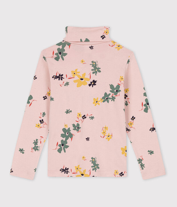Gebloemd katoenen onderhemd voor meisjes roze/multicouleur