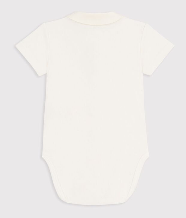 Katoenen babyrompertje met korte mouwen en geborduurde details roze/roze