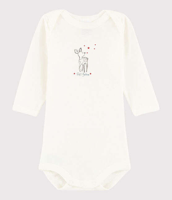 Body manches longues bébé garçon blanc Lait