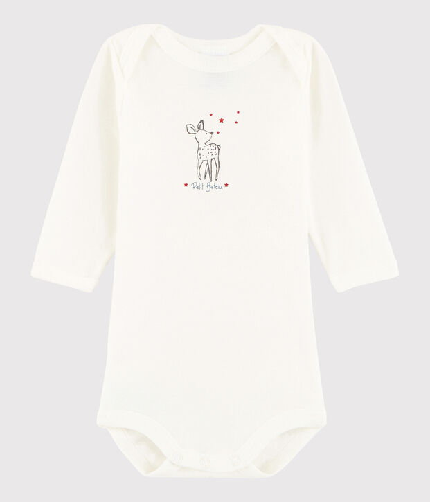 Rompertje lange mouwen babyjongen wit Lait