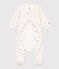 Bodyjama met bloemetjes in tubic voor baby's wit MARSHMALLOW/wit MULTICO