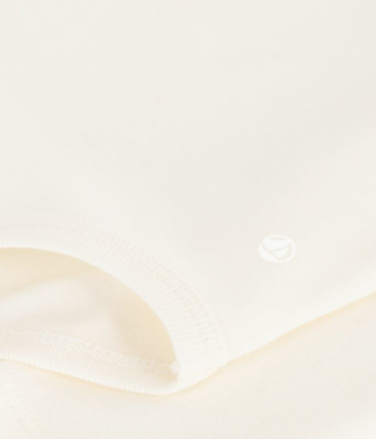 Effen katoenen babyrompertje met rolkraag ecru MILK