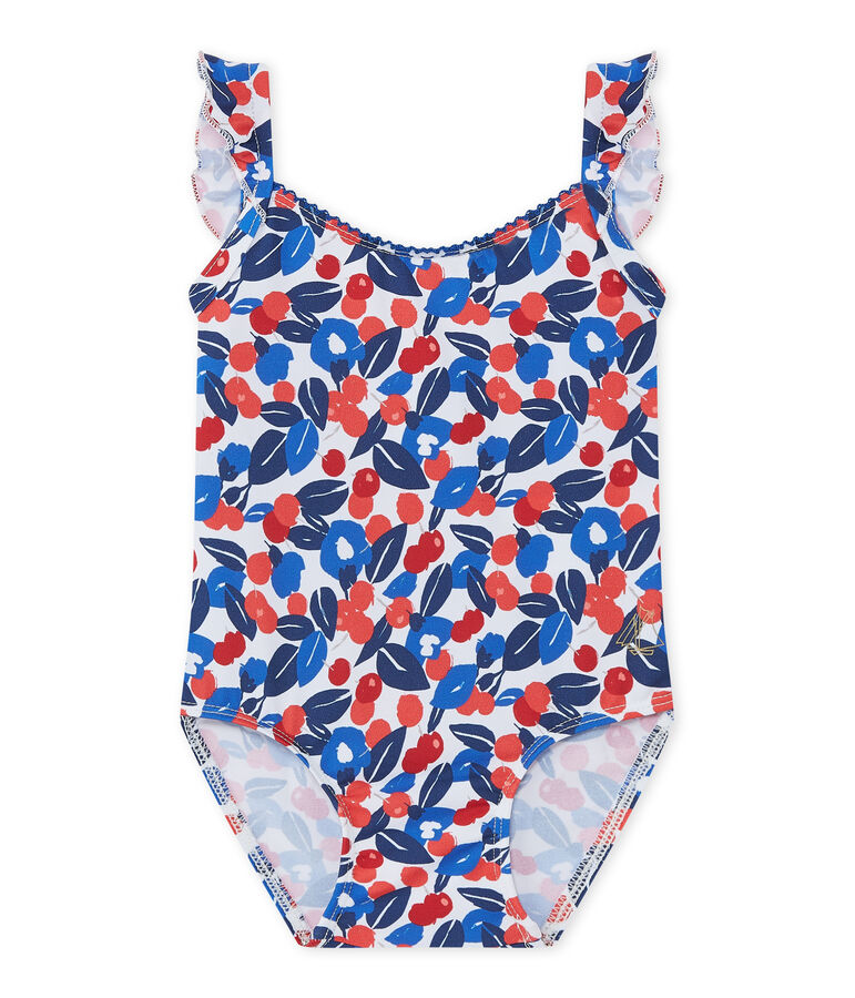 Maillot de bain b&eacute;b&eacute; fille &agrave; fleurs blanc/multicouleur