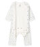 Bodyjama zonder voetjes baby van gebreide stof wit MARSHMALLOW/wit MULTICO