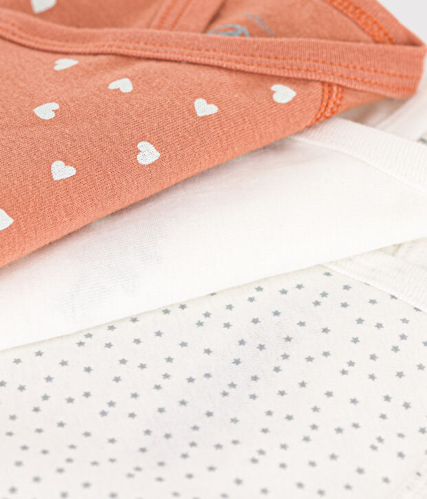 LOT DE 3 BODIES MANCHES COURTES B&Eacute;B&Eacute; EN COTON multicouleur
