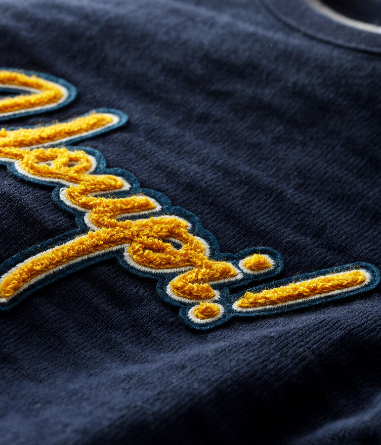 Sweatshirt b&eacute;b&eacute; gar&ccedil;on en tubique bleu SMOKING