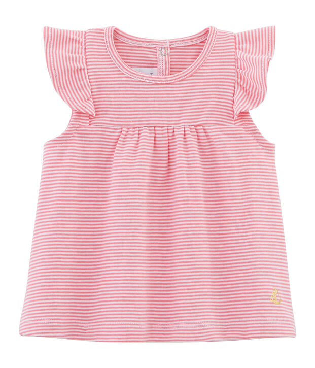 Gestreepte blouse baby meisje roze/wit