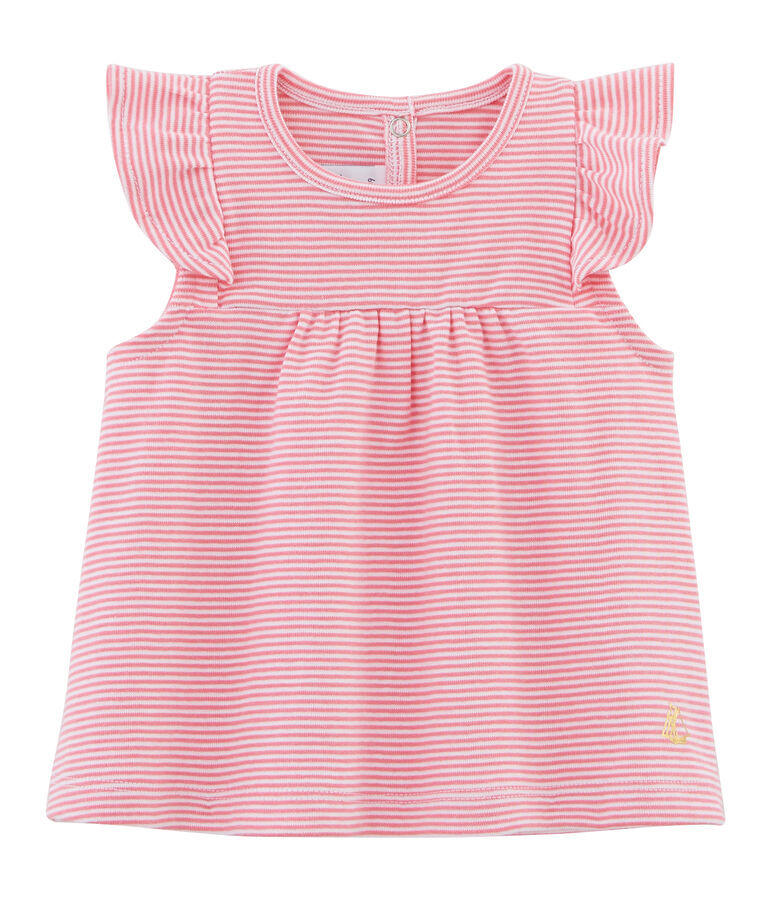 Gestreepte blouse baby meisje roze/wit