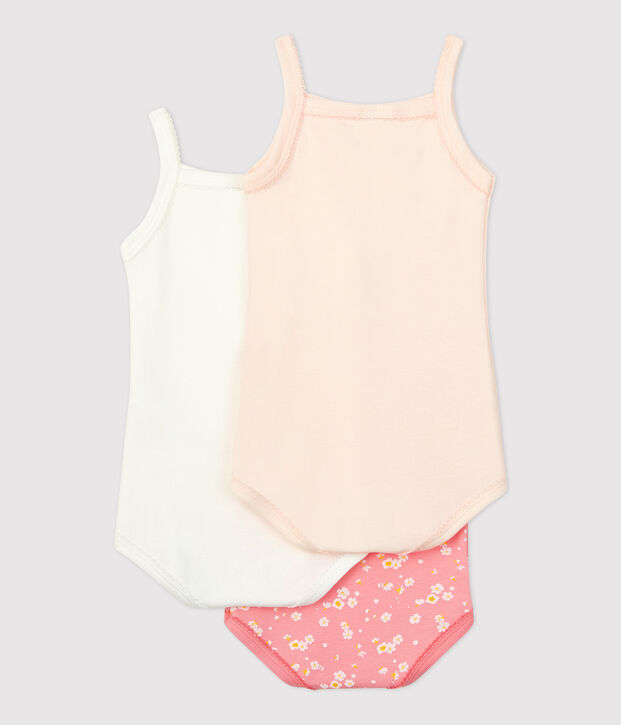Set van 3 rompertjes met bandjes voor baby multicouleur