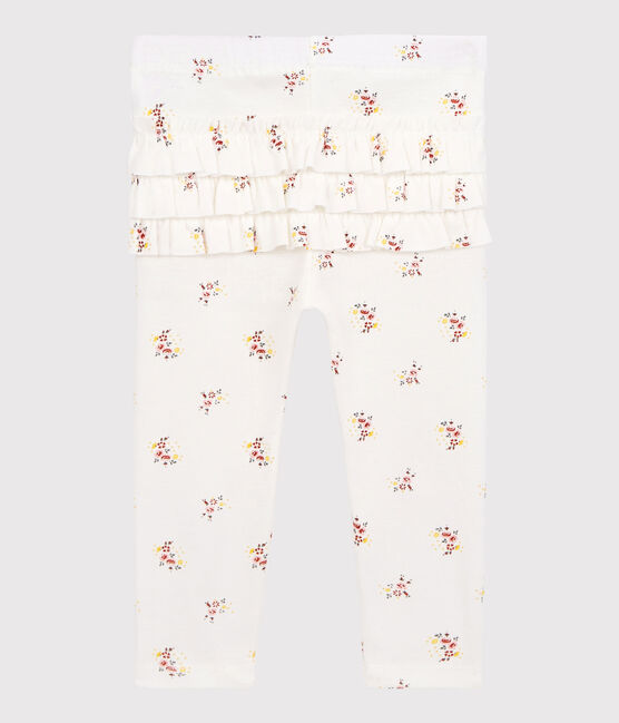 Legging imprimée en coton bébé fille blanc MARSHMALLOW/blanc MULTICO