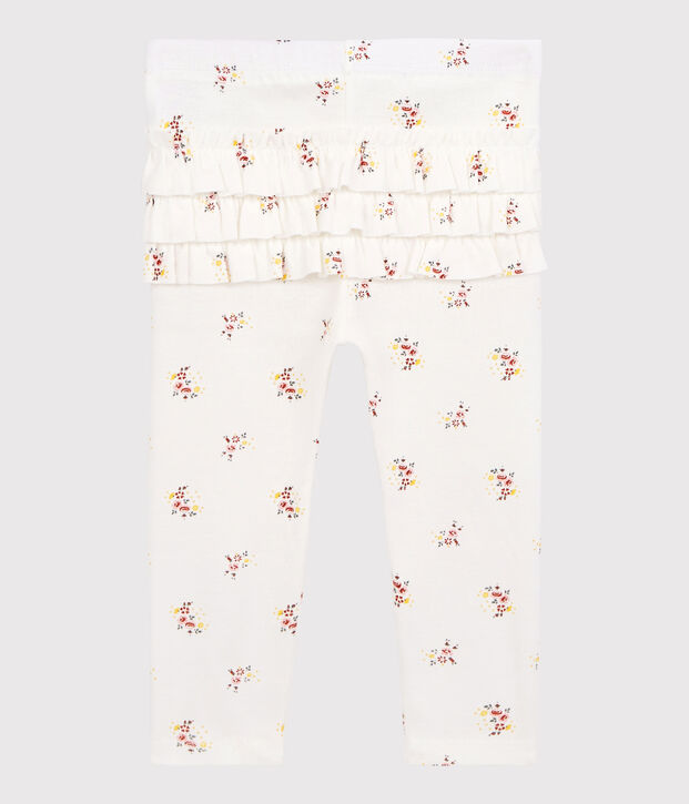 Katoenen legging met print voor babymeisjes wit/multicouleur