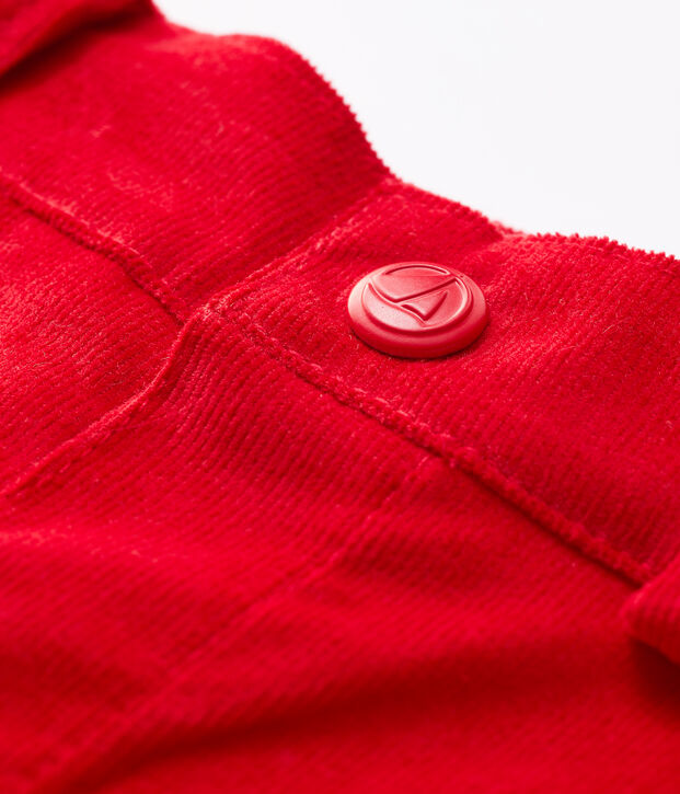 Fluwelen broek voor baby's. rood
