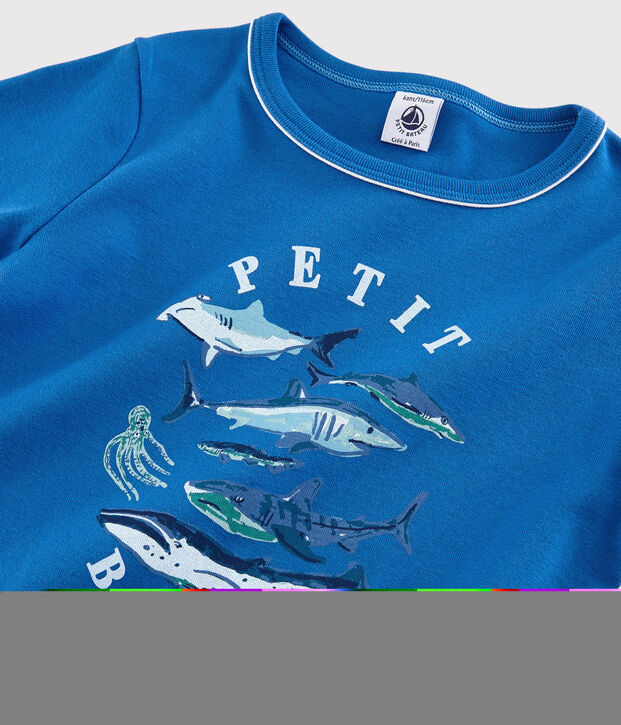 Pyjacourt voor kleine jongens met zeedieren, van katoen blauw/multicouleur