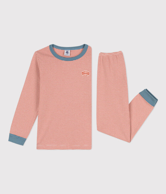 Katoenen pyjama met milleraiesprint voor kleine meisjes en jongens roze BRANDY/wit MARSHMALLOW