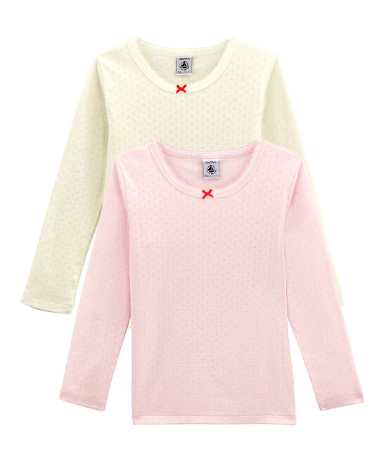 Set van 2 meisjes T-shirts met lange mouwen variante 1