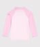 Kinderzwemshirt met uv-bescherming, lange mouwen en strepen roze/wit