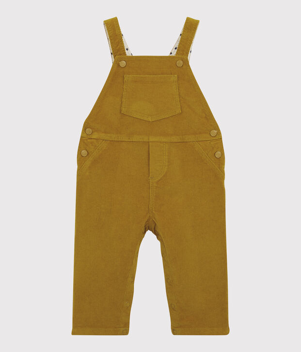 Salopette en velours b&eacute;b&eacute; jaune