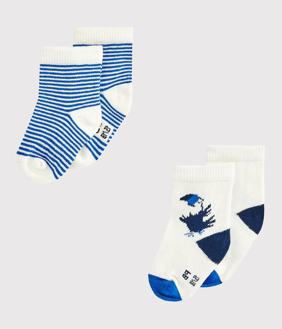 Set van twee paar sokken voor babyjongens wit .
