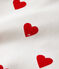 Pyjama enfant imprimé cœurs en côte blanc MARSHMALLOW/rouge TERKUIT
