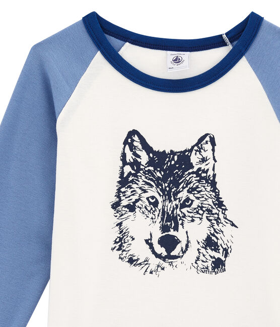 Pyjama petit garçon bleu LIMOGES/blanc MULTICO