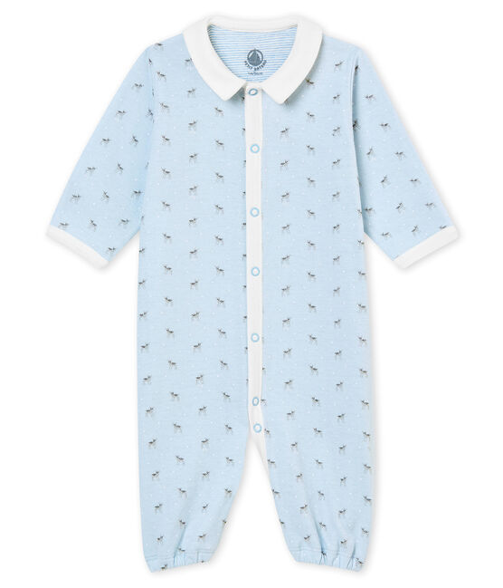 Combisac bébé garçon en tubique imprimé bleu FRAICHEUR/blanc MULTICO