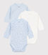 Set van katoenen babybody's met lange mouwen en print