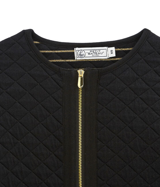 Cardigan femme matelassé noir NOIR/jaune DORE