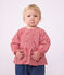 Blouse b&eacute;b&eacute; en coton manches longues &agrave; rayures rose/rose