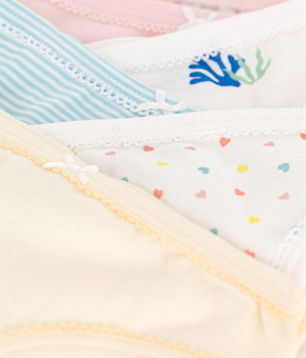 Lot de 5 culottes enfant en coton imprim&eacute; multicouleur