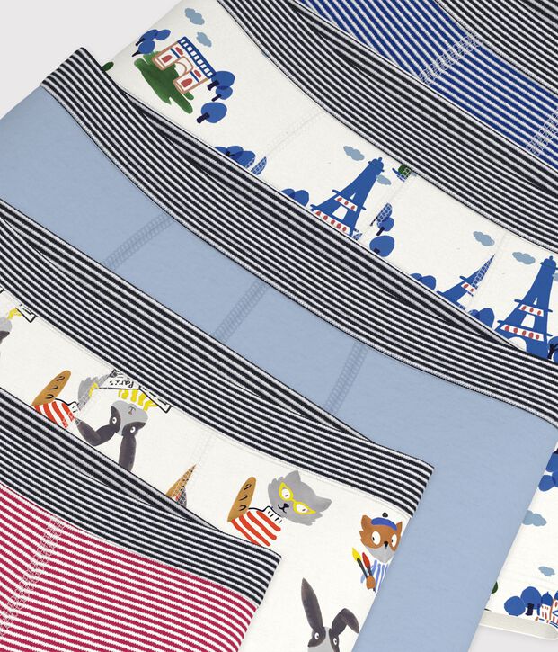 Lot de boxers enfant en coton imprim&eacute; multicouleur