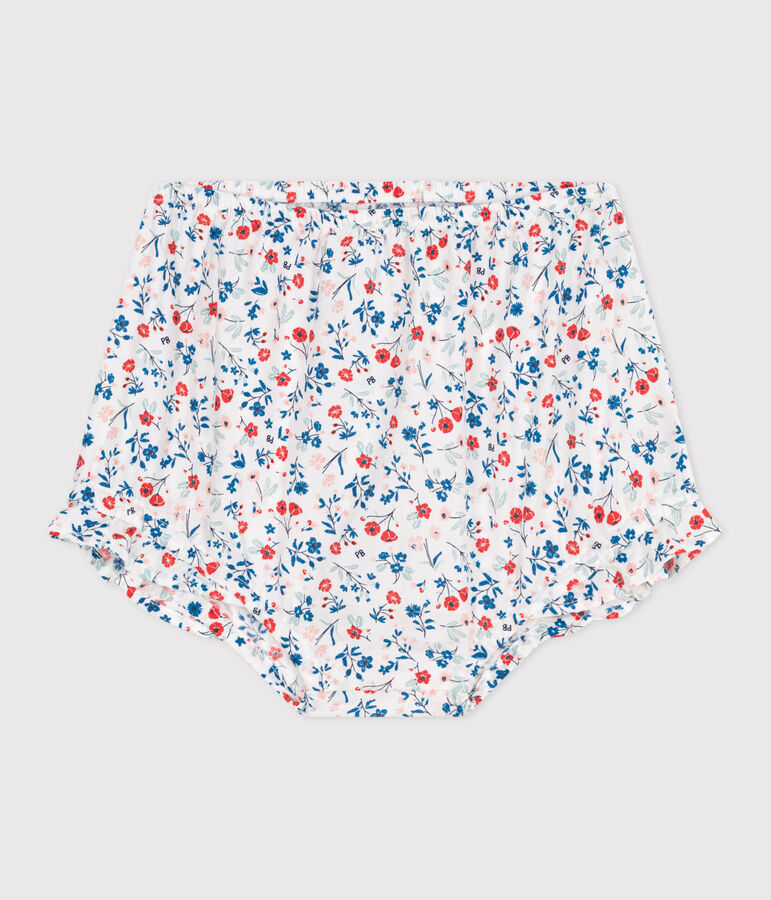 Babybloomer van poplin met bloemetjesprint wit/multicouleur