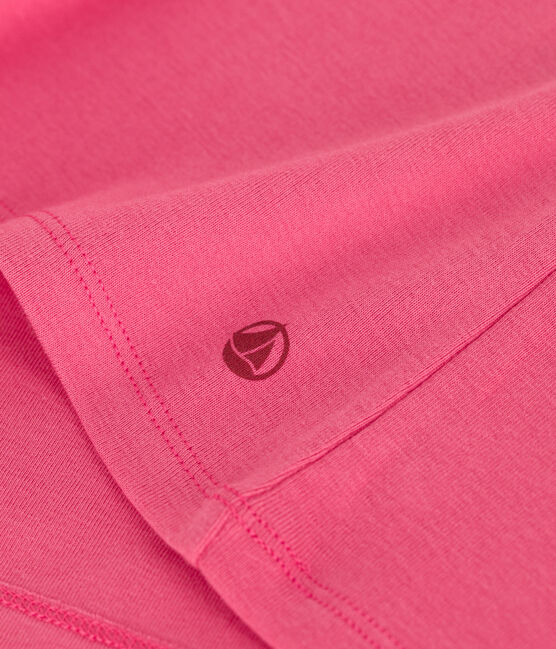 Effen katoenen T-shirt L'Iconique voor dames roze PEONIA