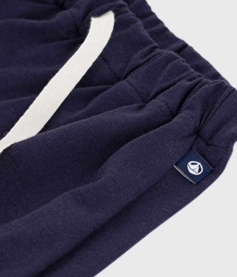 Effen katoenen short voor kinderen blauw