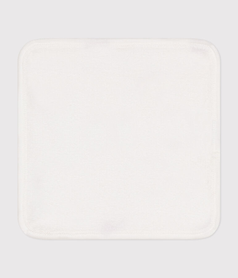 Babydoekje van katoen en badstof met hartjes wit/rood