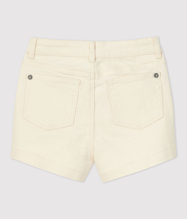 Meisjesshort in denim ecru