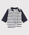 Teddy van jerseystof voor baby's wit MARSHMALLOW/blauw SMOKING