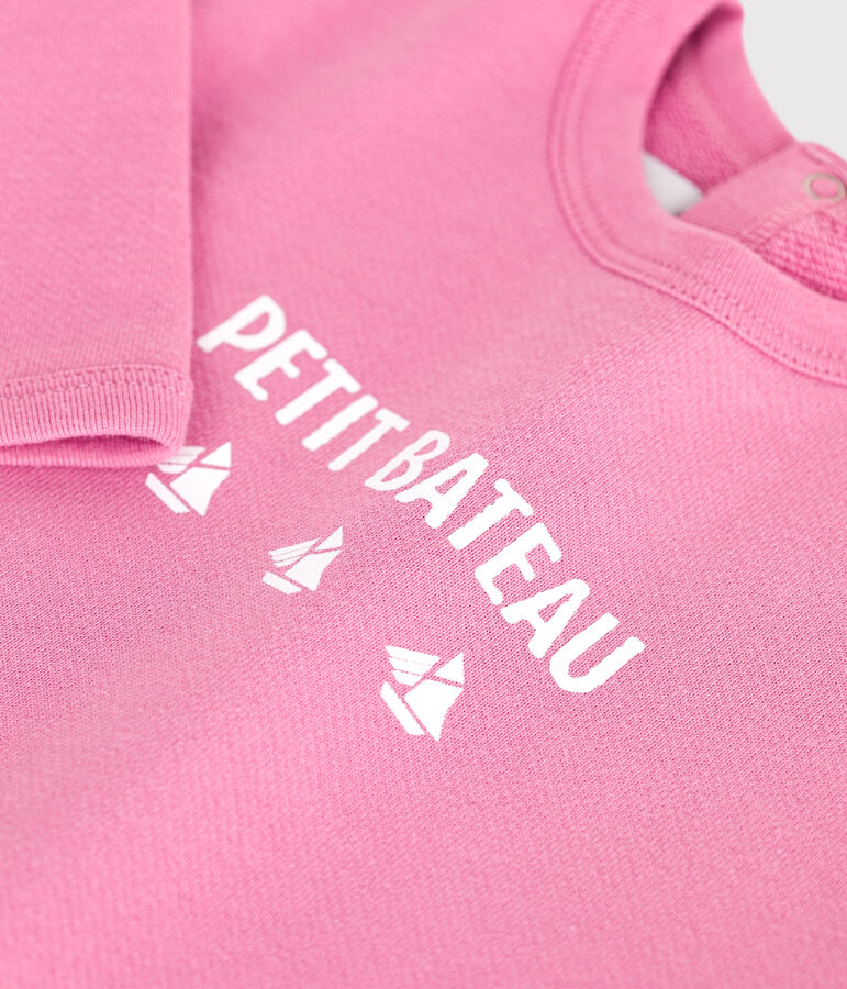 Katoenen babysweatshirt met vintage Petit Bateau-motief roze BOUDOIR